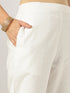 White Dobby Pure Cotton Embroidered A-line Kurta Set